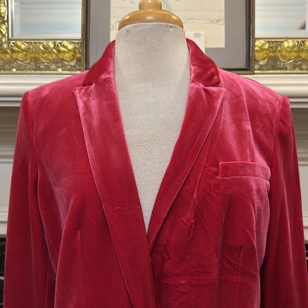 “Tommy Hilfiger” Pink Velvet Women's Blazer - Picture 2 of 6